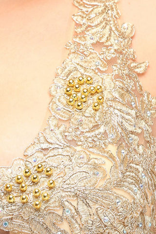 Vestidos de noche largos sin mangas de talla grande, corte en A, escote en V y apliques