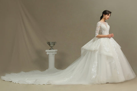 Robe de mariée trapèze | Robes de mariée à manches
