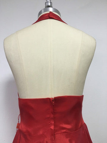 Vestidos de graduación de tafetán sin mangas con cuello halter elegante/corte en A