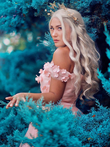 A-Line/Elegant Off-the-Shoulder Applique Tulle Sleeveless Floor-Length Prom Dresses