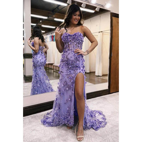 Vestido de noche largo de fiesta con escote corazón, apliques de cuentas y tul transparente