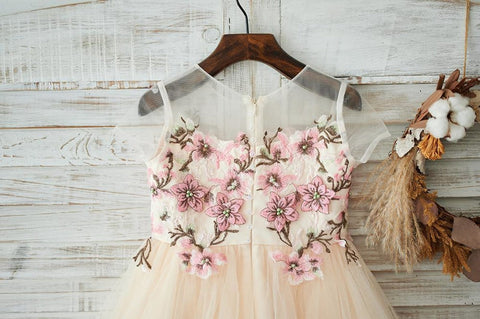 A-line Tulle Knee-length Flower Girl Dress