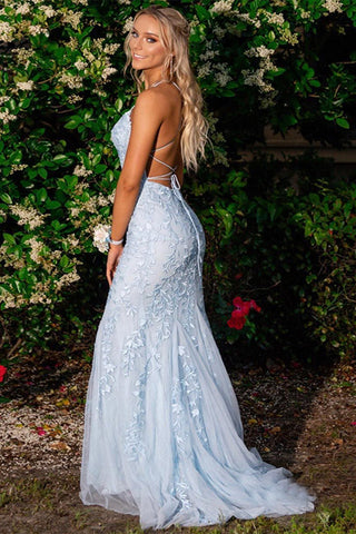 Mermaid Long Prom Dress Backless Evening Dress