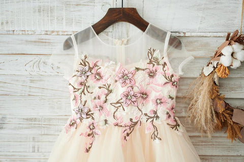 A-line Tulle Knee-length Flower Girl Dress