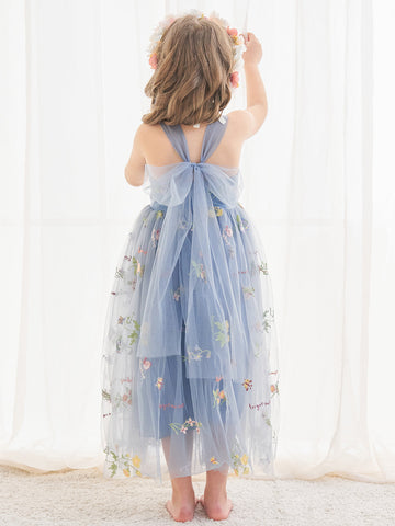 A-line Tulle Ankle-length Blue Dress (2003227598)