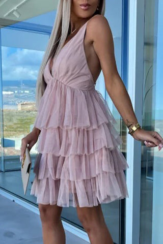 Robe de soirée sexy et ravissante, dos nu, col V, unie, pour célébrités 