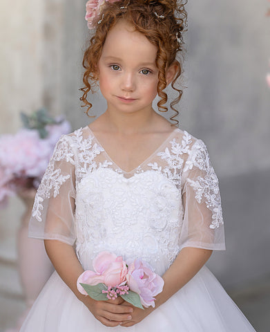 Princess Ball Gown for Girls with Lace Details