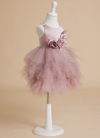 Ball-Gown/Princess Tulle Knee-length Baby Girl Dress