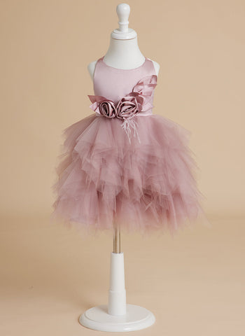 Ball-Gown/Princess Tulle Knee-length Baby Girl Dress