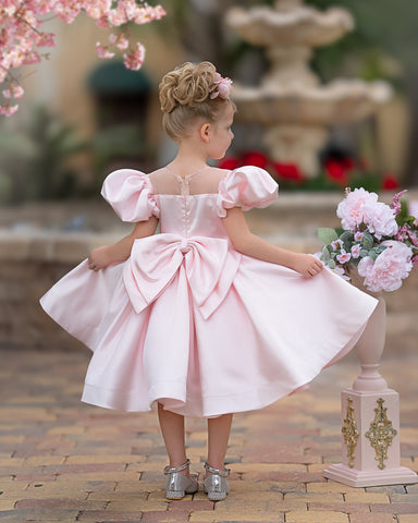 Ball-Gown/Princess Satin Knee-length Flower Girl Dress