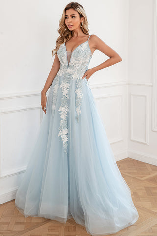 Light Appliques Tulle Prom Dress