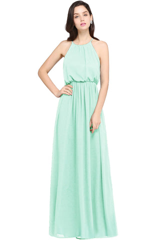 Amazing A-Line Scoop Sleeveless Chiffon Bridesmaid Dress