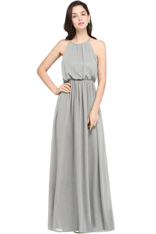 Amazing A-Line Scoop Sleeveless Chiffon Bridesmaid Dress