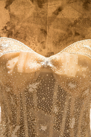 Amazing Strapless Cap sleeves Lace appliques Wedding Dress