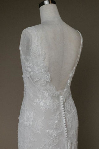 Amazing V-neck Appliques Mermaid Elegant Wedding Dresses