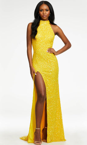 High Halter Sequin Gown