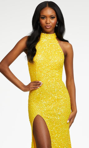 High Halter Sequin Gown