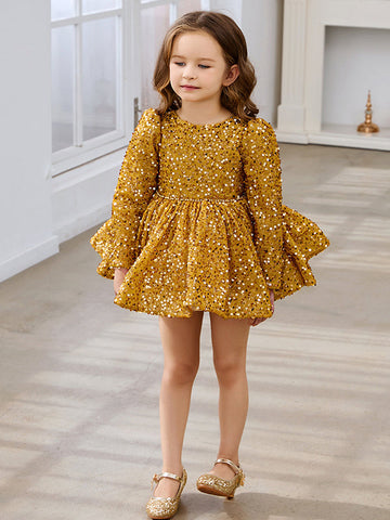 Ball-Gown/Princess Sequins Short/Mini Baby Girl Dress