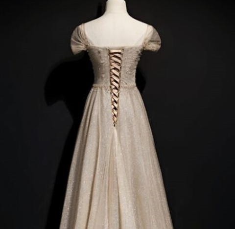 Vestido de fiesta largo de corte A con lentejuelas y tul brillante, bordado cuadrado, modelo Y7585