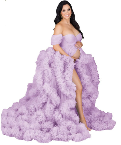 Fluffy Maternity Dress Tulle Robe