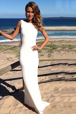 Backless Sheath Chiffon Long Prom Dresses Evening Dresses