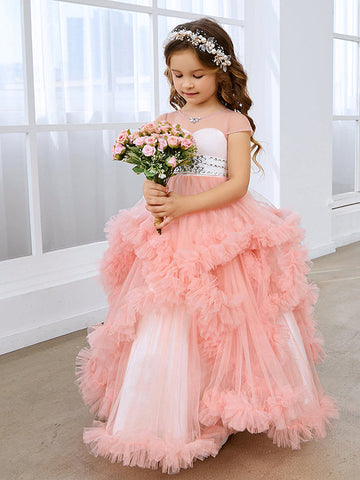 Ball-Gown/Princess Tulle Floor-length Flower Girl Dress