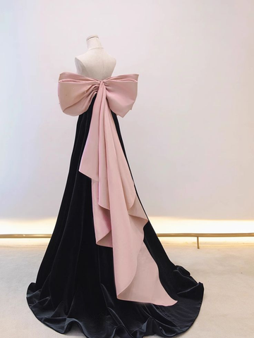 Robe de bal longue en satin de velours à épaules dénudées, modèle Y7611