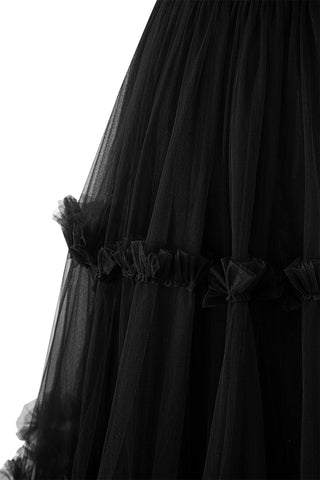 A-Line Corset Ruffled Tulle Prom Dress