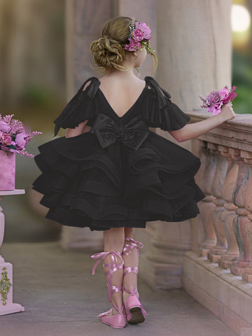 Ball-Gown/Princess Tulle Knee-length Birthday Flower Girl Dress
