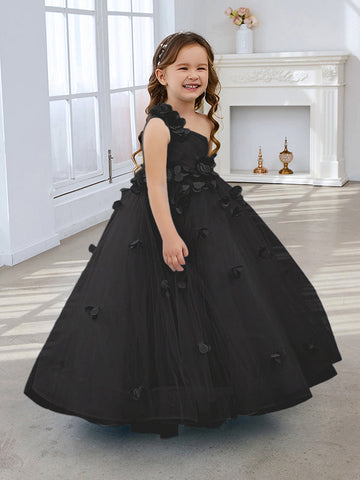 Ball-Gown/Princess Tulle Floor-length Flower Girl Dress