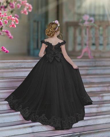Ball-Gown/Princess Lace Sweep Train Pink Birthday Dress