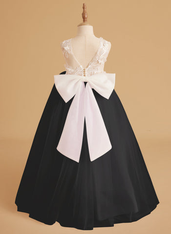 Dream Princess Sleeveless Detachable Train Flower Girl Dress