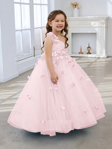 Ball-Gown/Princess Tulle Floor-length Flower Girl Dress