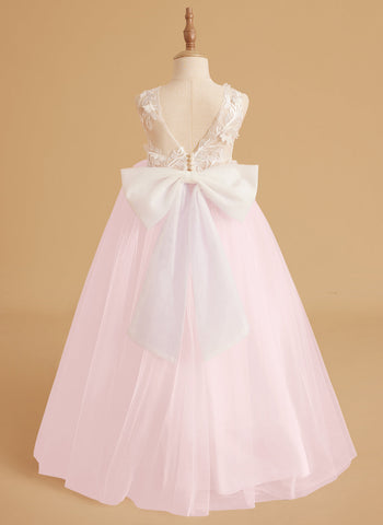 Dream Princess Sleeveless Detachable Train Flower Girl Dress