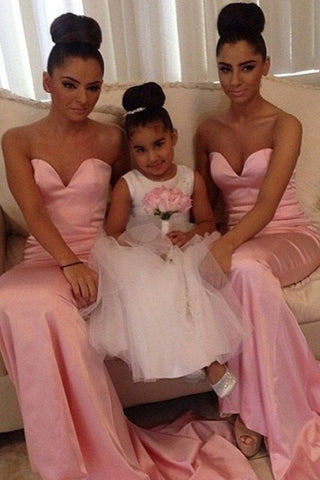 Pink Mermaid Sweetheart Wedding Guest Dresses, Bridesmaid Dress