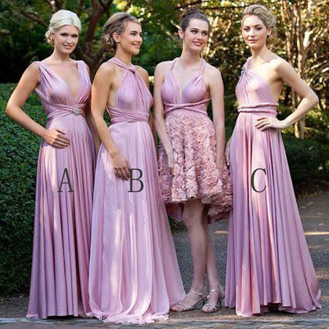 Convertible Floor-Length Long Bridesmaid Dresses