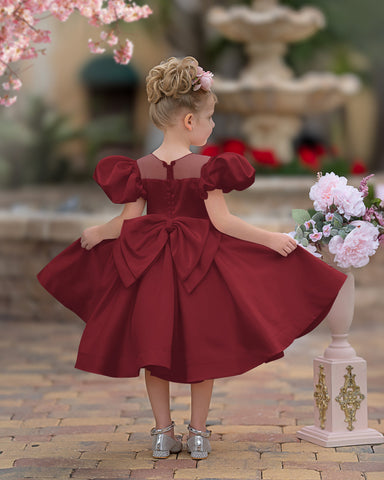 Ball-Gown/Princess Satin Knee-length Flower Girl Dress