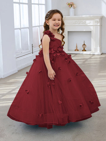 Ball-Gown/Princess Tulle Floor-length Flower Girl Dress