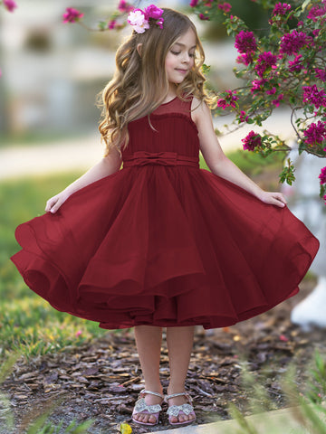 Ball-Gown/Princess Tulle Knee-length Flower Girl Dress