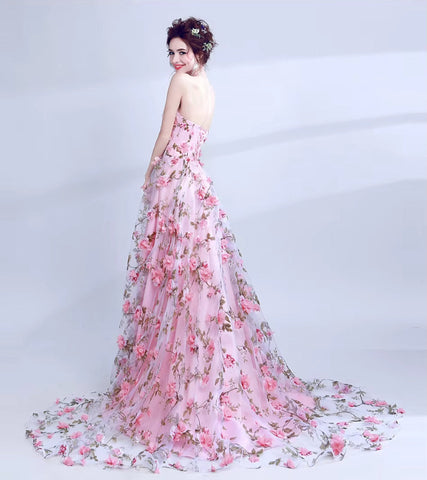 Evening dress autumn new bean pink tube top bride wedding banquet annual meeting evening dress