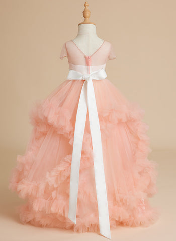 Ball-Gown/Princess Tulle Floor-length Flower Girl Dress