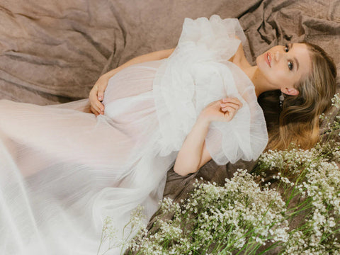 6105#Sheer Maternity Robe For Photo Shoot Tulle Pregnancy photoshoot