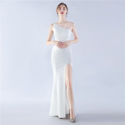 Simple Satin Evening Dress