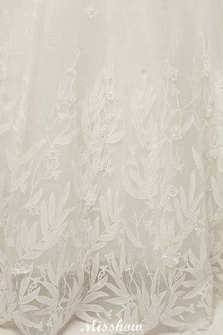 Cap Sleeves A-line Scoop Floor Length Lace Appliques Wedding Dresses