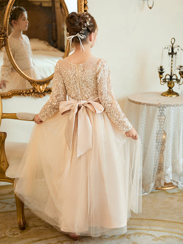 A-line Tulle Ankle-length Flower Girl Dress