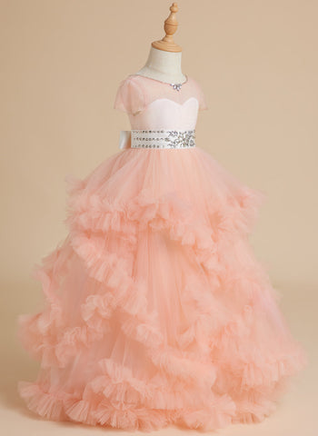 Ball-Gown/Princess Tulle Floor-length Flower Girl Dress