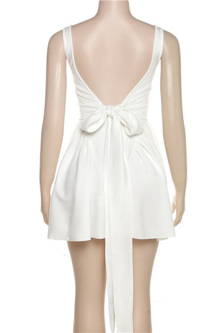 Robes de soirée Sweet Simplicity dos nu uni avec nœud et col carré 