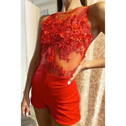 Vestido de fiesta con falda desmontable y apliques elegantes con abertura 