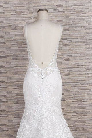 Chic Spaghetti Strap Appliques Mermaid Elegant Wedding Dresses