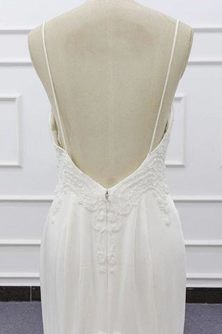 Chic Spaghetti Strap Beading Mermaid Elegant Wedding Dresses